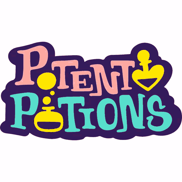 a logo for potential potions has a heart in the middle