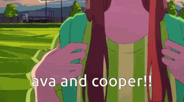 a cartoon of a girl with the words ava and cooper written on the bottom