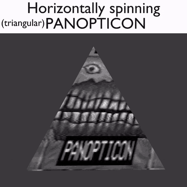 a black and white triangle with the word panopticon written on it