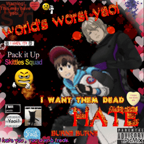 a poster that says world 's worst yaoi on it