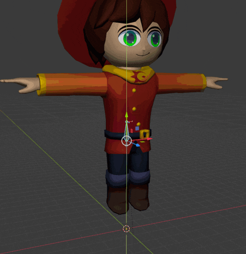a 3d model of a boy with green eyes