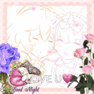 a picture of a girl and a cat with the words love u
