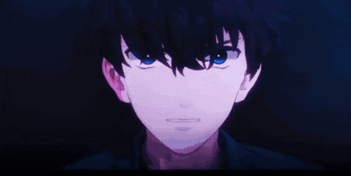 a close up of a person 's face with blue eyes