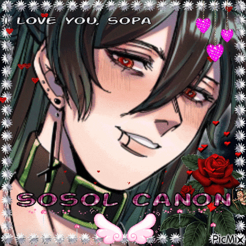 a picture of a man with the words sosol canon on it