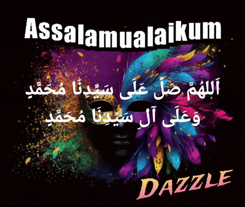 a colorful painting with the words " assalamualaikum " on it