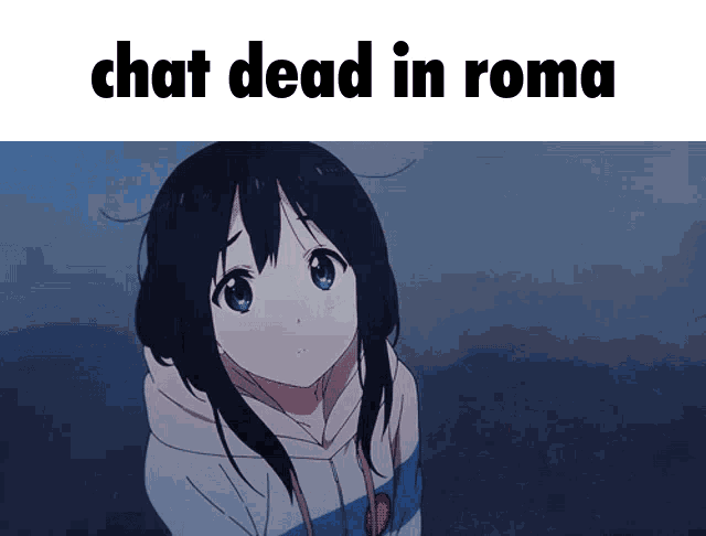 a picture of a girl with the words chat dead in roma below it