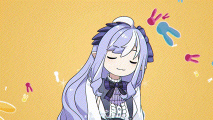 a cartoon of a girl with purple hair and a bow on her head