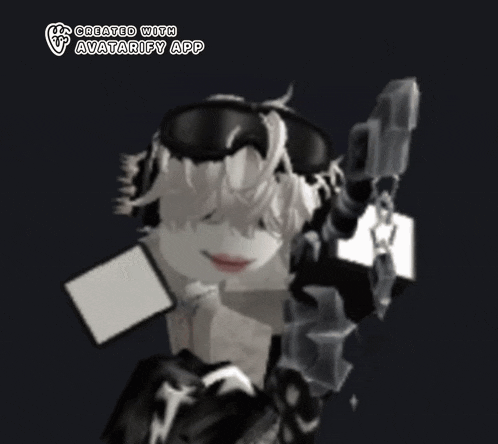 a cartoon character is holding a gun with the words avatarify app above him