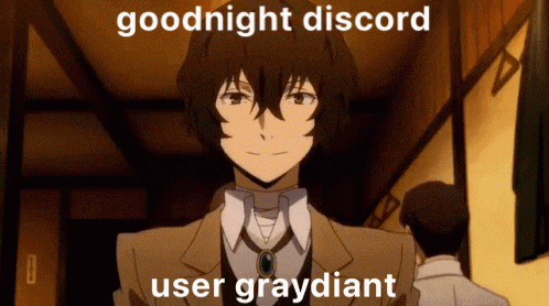 a picture of a man with the words goodnight discord user graydiant