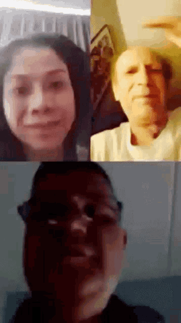a man and a woman are having a video call with each other