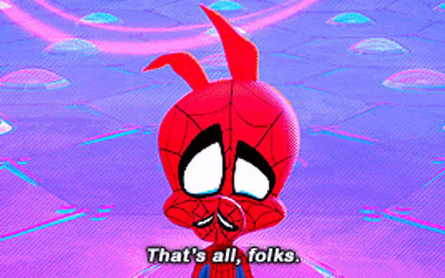 a cartoon of spider-man says that 's all folks