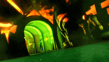 a tunnel with a green light in the middle of it