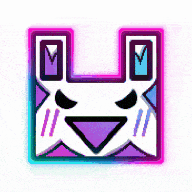 a green and white icon with a bunny face
