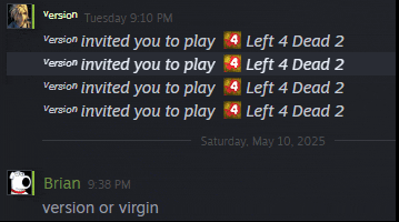 a screenshot of a conversation between version and virgin