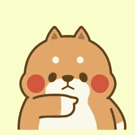 a cartoon shiba inu dog is giving a thumbs up with a yellow star in the background .