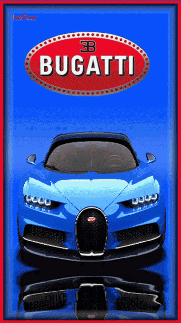 a picture of a bugatti car on a blue background
