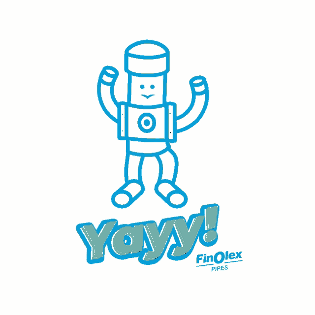 a logo for finolex pipes shows a robot
