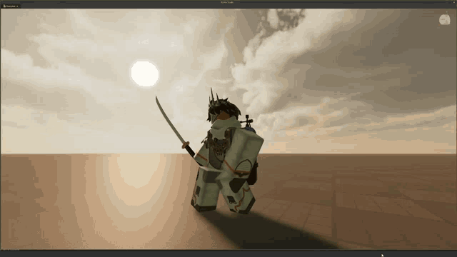 a screenshot of a video game shows a character with a sword and shield