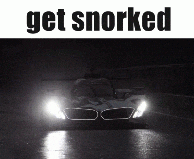 a picture of a race car with the words get snorked below it