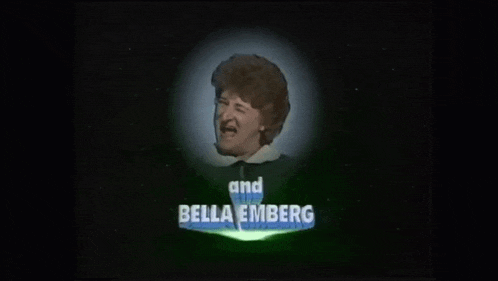 a picture of a woman with the name bella emberg written on the bottom