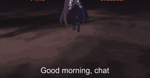 a silhouette of a person with the words " good morning chat " on the bottom