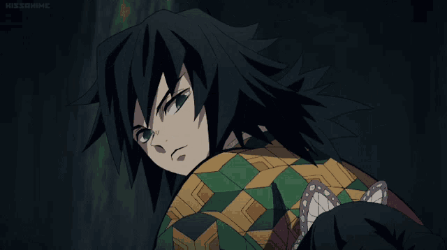 a close up of a person 's face with a butterfly on their shoulder and the words kissanime on the bottom