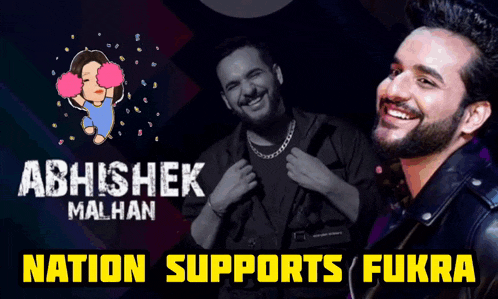 a poster for abhishek malhan with a man smiling