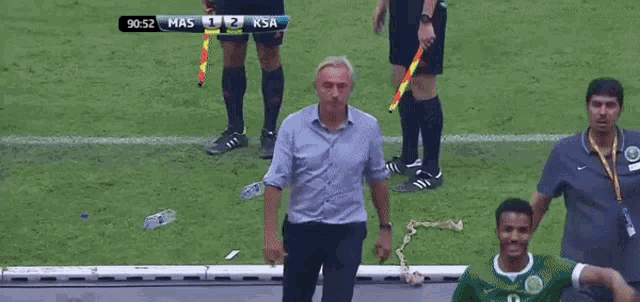 a soccer game is being played between saudi arabia and mas