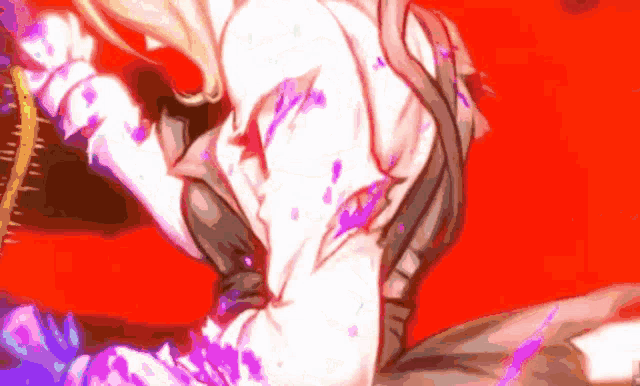 a close up of a person 's torso with purple spots on it