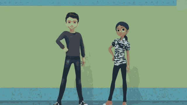 a boy and a girl are standing next to each other and their legs are covered in smoke
