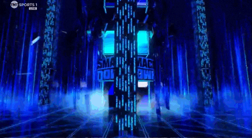 a blue sign that says ' smackdown ' on it