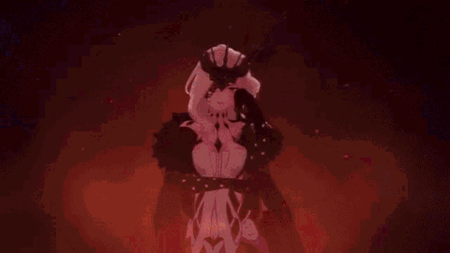 a computer generated image of a person in a red costume