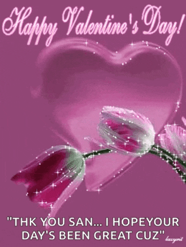 a valentine 's day card with flowers and a heart in the background