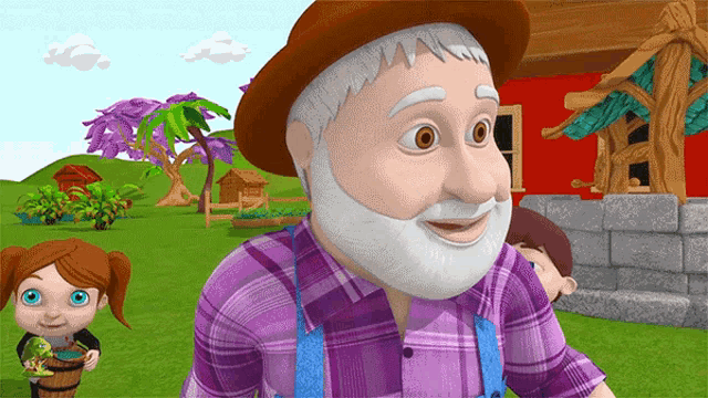 a cartoon of a man with a beard and a plaid shirt
