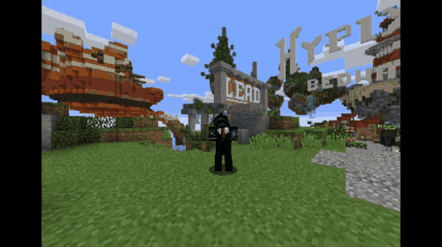 a man stands in front of a large sign that says lead