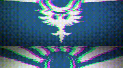 a glitch effect of a bird on a blue background .