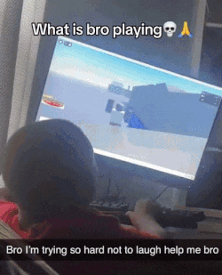 a person is playing a video game on a computer and a caption says what is bro playing