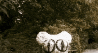a black and white photo of a statue with the numbers 00 on it