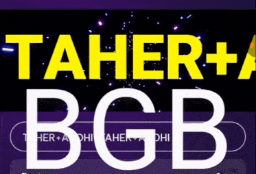 a sign that says taher + bgb on it