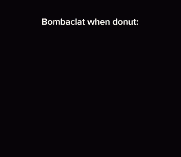 a close up of a cat 's face with the words bombaclat when donut written below it .