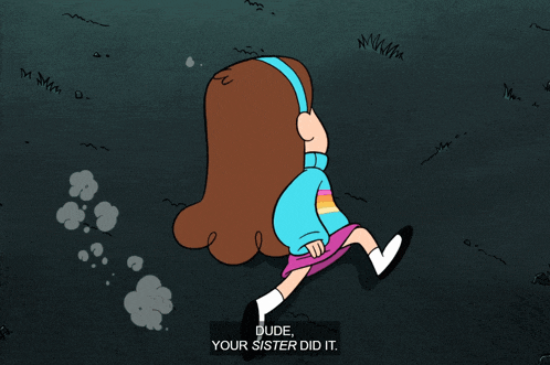 a cartoon of mabel from gravity falls is laying on the ground