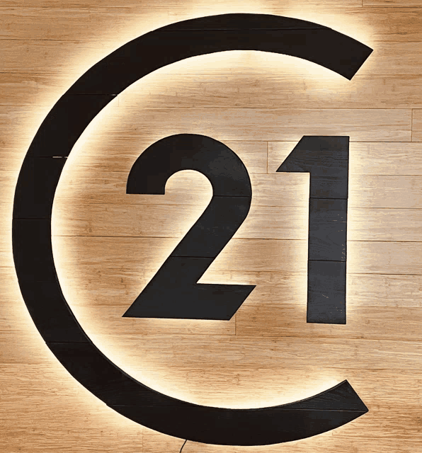a sign with the number 21 in a circle