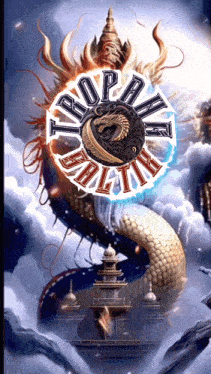 a picture of a dragon with the word trophy at the top