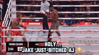 a boxing match between paul and trunk colors with the words holy on the bottom