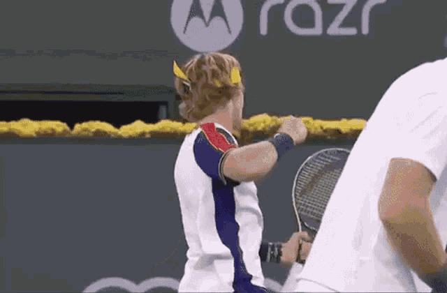 Andrey Rublev Racquet Punch GIF - Andrey Rublev Racquet Punch Tennis Racket GIFs