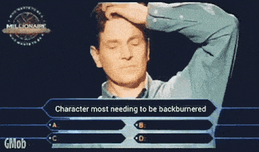 a man is scratching his head while playing a game called millionaire