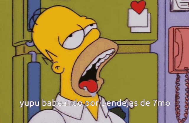 a cartoon of homer simpson says yupu babeando