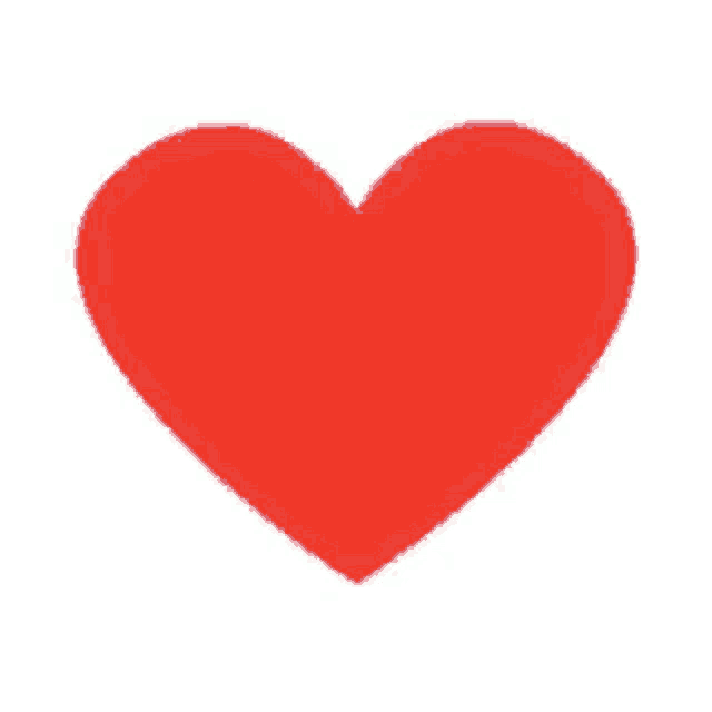 a red heart with a red outline on a white background