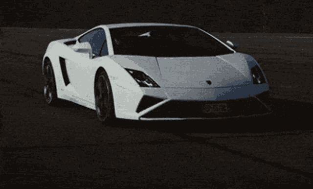 a white lamborghini with a license plate that says xd8bzx