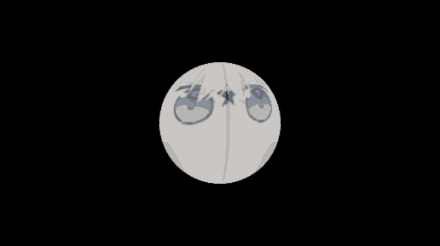 a white circle with a person 's face in it